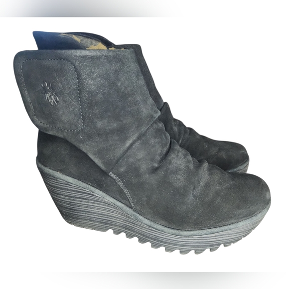 Fly London Shoes - Fly London Yegi Suede Ankle Booties, Womens 37 EU (6.5-7 US)